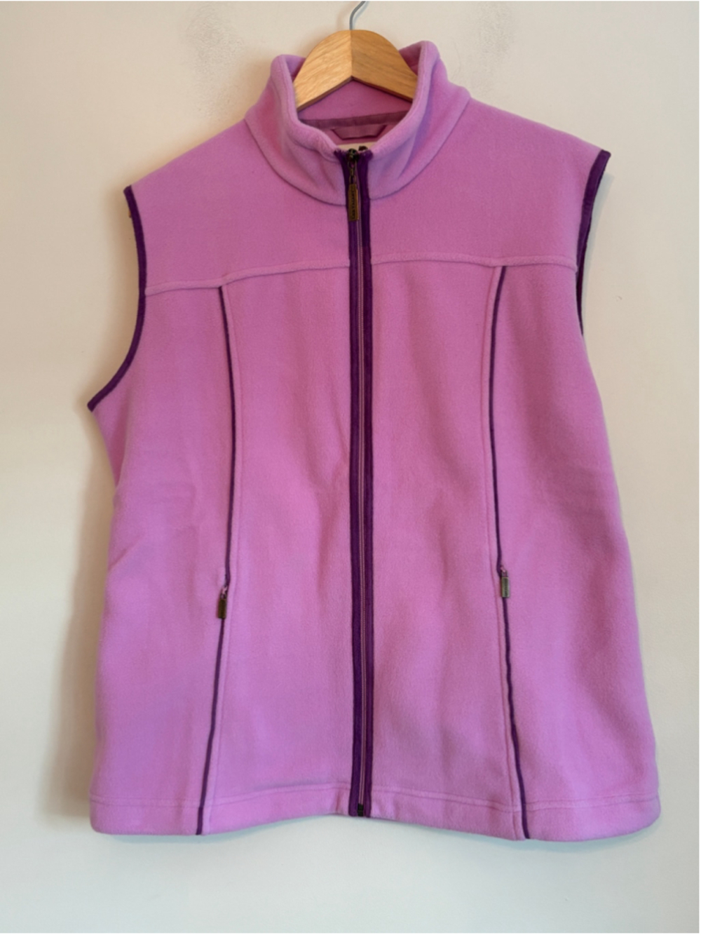 Lee Valley Of Ireland Fleece Vest Womens Size L Pink Purple Outdoor Gorpcore